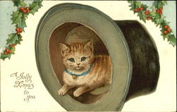 A Jolly Xmas To You Cats Postcard Postcard