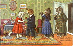 Werdet Glucklich Meine Kinder Cats Postcard Postcard