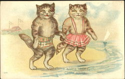 Come Along Little Girl Come Along Cats Postcard Postcard