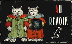 Au Revoir Cats Postcard Postcard