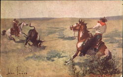 Roping A Steer Postcard