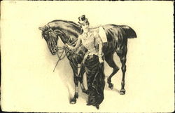 Woman with Horse Postcard