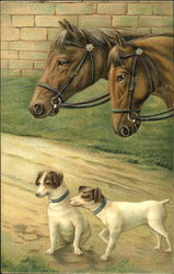 Dogs & Horses Postcard