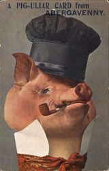 A Pig-uliar Card From Abergavenny Pigs Postcard Postcard