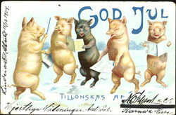 God Jul Tillonskas Af Pigs Postcard Postcard