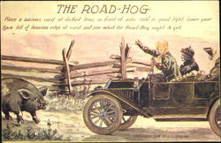 The Road-Hog Pigs Postcard Postcard