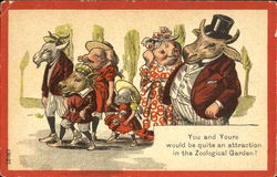 You And Yours Would Be Quite An Attraction In The Zoological Garden Pigs Postcard Postcard