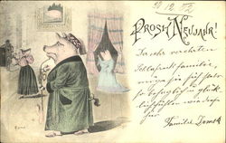 Prosh Neujahr Postcard