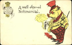 A Well Deserved Testimonial Pigs Postcard Postcard