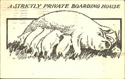 A Strictly Private Boarding House Postcard