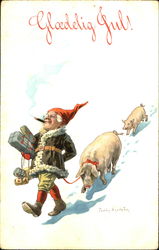 Gloedelig Jul Pigs Postcard Postcard