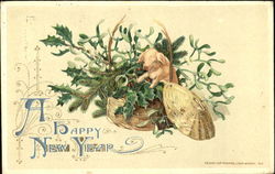 A Happy New Year Pigs Postcard Postcard