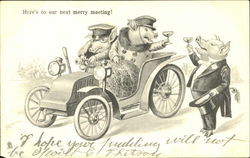 Here's To Our Next Merry Meeting! Pigs Postcard Postcard