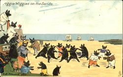 Piggie Wiggies On The Sands Pigs Postcard Postcard