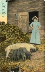 Dinner Time On The Old Farm (Scenes Along The Country Roads) Postcard