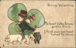 To My Valentine Pigs Postcard Postcard