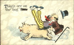 Things Are On The Hog Postcard