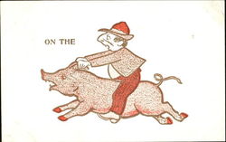 On the Hog Pigs Postcard Postcard