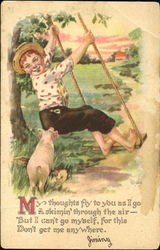 Boy on Swing Postcard