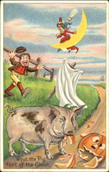 What The Pig Tho't Of The Ghost Pigs Postcard Postcard