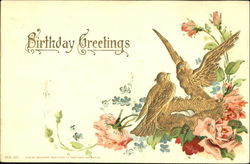 Birthday Greetings Birds Postcard Postcard