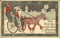 The Horse With The Hansom Behind Horses Postcard Postcard