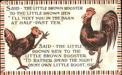 Rooster & Hen Postcard