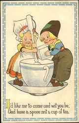 I'D Like Me To Come Und Wit You Be, Und Have A Spoon Wit A Cup Of Tea Postcard