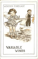 Weather Forecast Variable Winds Postcard