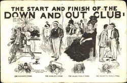 The Start And Finish Of The Down And Out Club Postcard