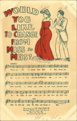 Would You Like To Change From Miss To Mrs? Engagement Postcard Postcard