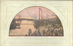 The First Bridge Across The Chicago River Postcard