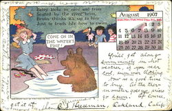 August 1907 Calendars Postcard Postcard