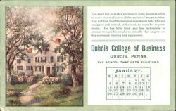 Dubois College of Business January Pennsylvania Postcard Postcard