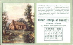 Dubois College of Business October 1912 Pennsylvania Postcard Postcard