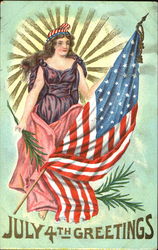 July 4Th Greetings 4th of July Postcard Postcard