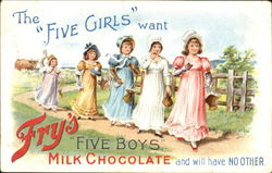 The Five Girls Want Fry's Five Boys Milk Chocolate And Will Have No Other Postcard