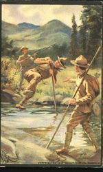 Vaulting A Stream Postcard