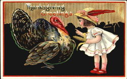 Thanksgiving Greetings Children Postcard Postcard