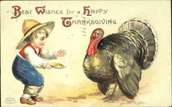 Best Wishes For A Happy Thanksgiving Postcard