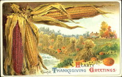 Hearty Thanksgiving Greetings Postcard Postcard