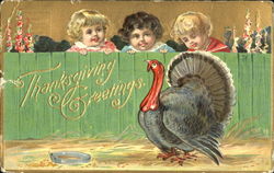 Thanksgiving Greetings Children Postcard Postcard