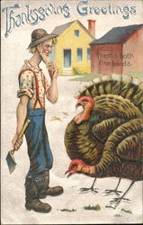 Thanksgiving Greetings Turkeys Postcard Postcard