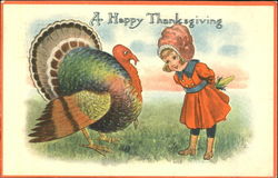 A Happy Thanksgiving Day Postcard