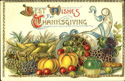 Best Wishes For Thanksgiving Postcard Postcard