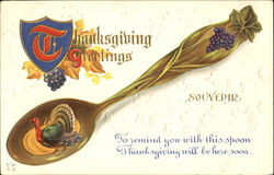 Thanksgiving Greetings Souvenir Turkeys Postcard Postcard