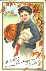 Hearty Thanksgiving Greeting Postcard