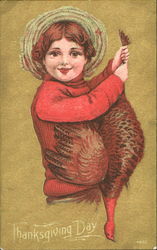 Thanksgiving Day Children Postcard Postcard