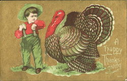 A Happy Thanksgiving Children Postcard Postcard