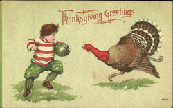 Thanksgiving Greetings Children Postcard Postcard